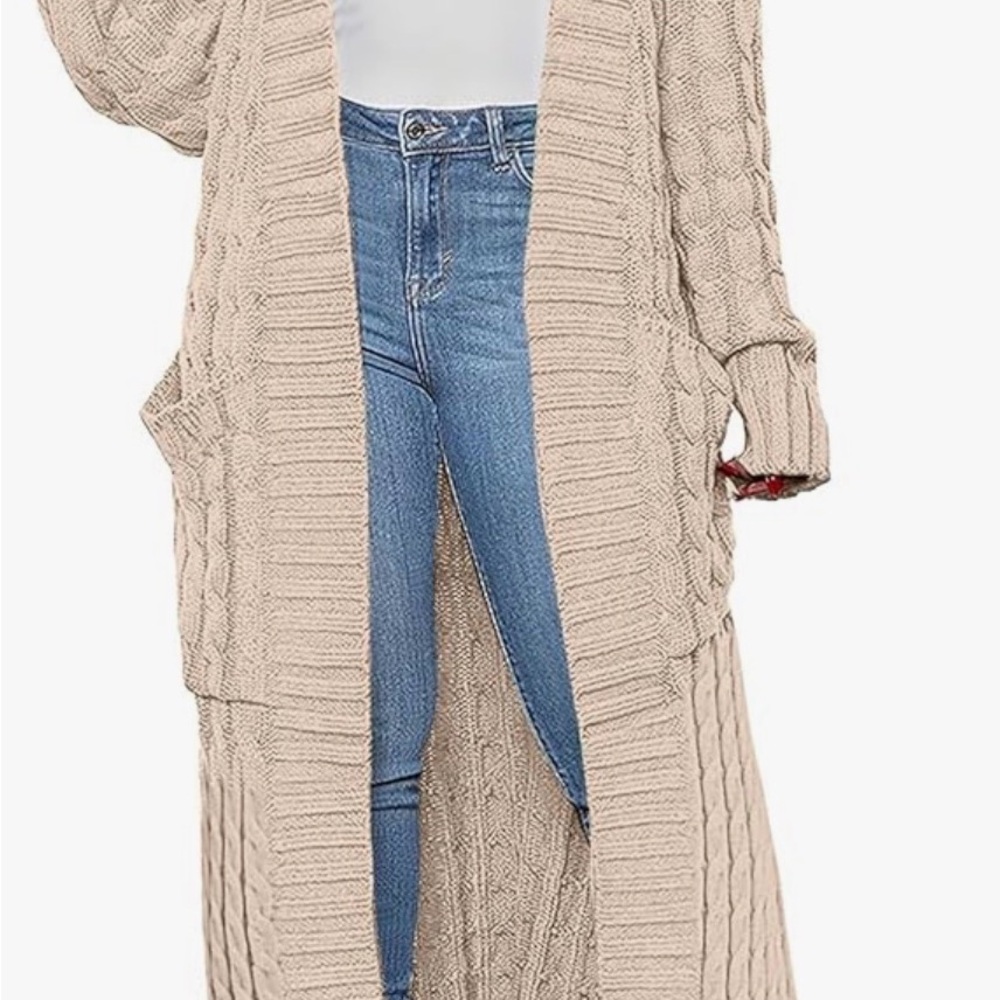 Vici Cream Cable Knit Duster Cardigan - Picture 2 of 8